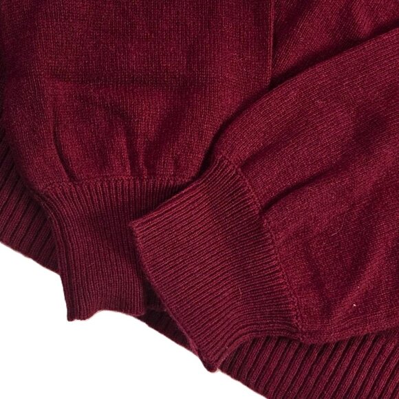 J.Crew Burgundy Soft Lambs Wool Blend Crewneck Sweater Jewel Buttons Large NWT - Picture 13 of 13